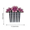 KuuGuu 4 PCS Luxury Sparkly Glitter Flower Leaf Rhinestone Black Plastic Hair Side Combs Women Flower Hair Comb Pins Rhinestone Slide Clips Bride Wedding Headdress Hair Accessories