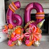 Laser Pink 24 Number Balloons 40 Inch Giant Hot Pink Sweet 24 Helium Balloons for 24th Girls Birthday Party Supplies 24th Anniversary Events Decorations