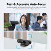 TOALLIN 4K AI Webcam with WDR, Auto Light Correction, AI Tracking with Auto-Framing, Auto-Focus, 5X Adjustable Digital Zoom, Built-in Dual Noise-Canceling Mics, 92° FOV Webcam for Online Video Calls