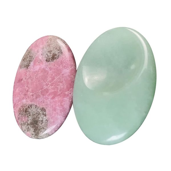 OSALADI 2pcs Facial Scraping Board Scraping Tool Gemstone Scraping Plate Facial Beauty Massage Tool Beauty Massagers Chakra Balancing Aventurine Teardrop Thumb Palm Tiger Rock Ireland Neck