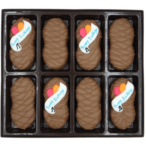 Philadelphia Candies Milk Chocolate Covered Nutter Butter Cookies, Happy Birthday Gift Net Wt 8 oz