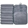 BloomSesame Makeup Remover Cloths for Face, Eye, Lips - Reusable Makeup Remover Pads Soft Microfiber Facial Cleansing Cloths 8 x 8 inch 12 Pack (Gray)