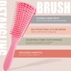5 Pcs Detangling Brush Set - Cushion Nylon Bristles, Dual Edge, Teasing, and Styling Comb (Pink)
