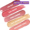 imakeupnow Metallic Lipstick for Women 5Pcs Set, Long-Lasting Lip Color, High-Pigment Shimmer Finish