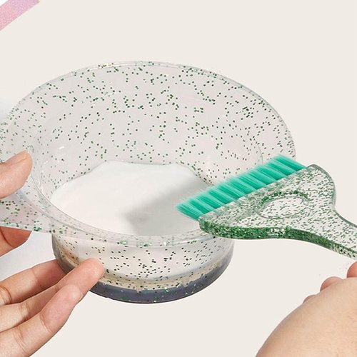 1pc Pink Blingbling Professional Hair Color Dye Mixing Bowl Comb Brush For Salon Tint Coloring Hairdressing Tool Hair Color Brushes Set,Coloring and Highlighting Tools