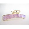 Long gold metal and lavender purple pink marbled acrylic hair claw clip