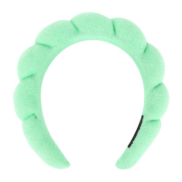 Araluky Women Spa Headband for Washing Face Makeup Headband Puffy Sponge Headbands Skincare Headbands for Women Girls Terry Cloth Headband for Skincare Makeup Removal Shower Hair Accessories (Green)