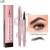 Generic Eyebrow Microblading Pen, 3D Waterproof Microblading Eyebrow Pencil Contouring Pen, 4-Tipped Precise Brow Pen, Natural Long-Lasting Fine Stroke Magic Eyebrow Pencil (Dark brown)