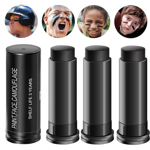 3PCS Eye Black Stick for Sports, Halloween Cosplay, and Parties - Easy-to-Apply Black Face and Body Paint Sticks for Baseball, Football, Softball, and Special Effects Makeup (3 PCS)