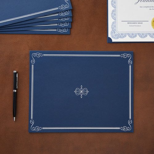 12-Pack Navy Blue Award Certificate Holders - Bulk Certificate Holders for Graduation, Diploma, Employee Appreciation, Certifications (fits 8.5x11)