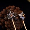 6 pcs Retro Hair Pins Pearl Hair Pins Rhinestone Fashion Barrettes Set for Wedding Bridal Prom Party Girls Styling Hair Accessories(Retro)