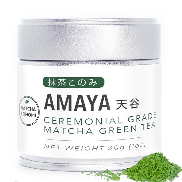 Amaya Matcha - Premium Ceremonial Japanese Matcha Green Tea Powder - First Harvest, Radiation Free, No Additives, Zero Sugar - 30g (1oz) Tin