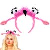 Generic Funny Headband Flamingo Hair Band Antenna Elastic Wings Headbands Alien Animal Eyes Costume Accessory For Women Kids Pink (Animal Print C), standerd