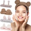 ACO-UINT 4 Pack Spa Headbands for Washing Face, Skincare Headbands Make Up Headbands Coral Fleece Face Wash Headbands, Animals Hair Bands for Women Animals Costume Party