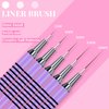 Nail Art Liner Brushes, Nail Art Tools with Striping Nail Art Brushes for Long Lines, Thin Details, Fine Drawing. 5Pcs, Size 5/8/11/15/20mm Striper Brushes Set Christmas Gift for Women