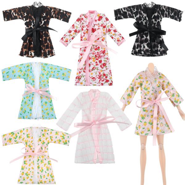 Bencailor 6 Pcs Doll Clothes for 11.8 Inch Doll, Doll Accessories Summer Tops Swimwear Robe Doll T Shirt Dress Winter Coat Jacke Doll Outfit Girl Birthday Gift(Novelty Style)
