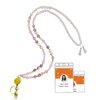 Lanyards for ID Badges and Keys, Teacher Lanyard with ID Holder and Reel Natural Stone Beaded, Retractable Badge Lanyards for Women Nurse Student Office