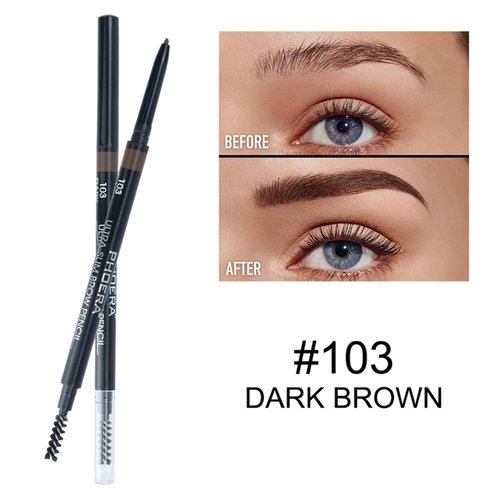PHOERA Eye Makeup Kit, Include Eyebrow Pencil,Eyeliner and Eyebrow Gel Clear,Ultra-Fine Mechanical Eyebrow Pen, Clear Eyebrow Shaping Wax (103#Dark Brown)