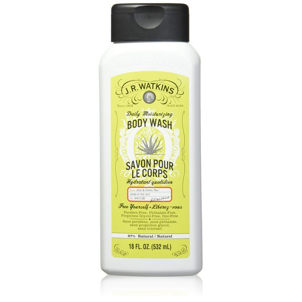 J.R. Watkins Daily Moisturizing Aloe and Green Tea Body Wash, 18 Ounce