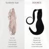 DOORES Ponytail Extension Human Hair clip in hair extensions Jet Black 14 Inch 75g Hair Extensions Clip in Human Hair Straight Wrap Around Ponytail Hair Piece with Magic Paste