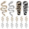 WOKOTO 12pcs Snake Nail Charms For Acrylic Nails 6 Gold And 6 Silver Snake Nail Rhinestones And Charms For Women Nail Art 3d Nail Decorations Snake Alloy Nail Jewels And Rhinestones 3d Nail Charms