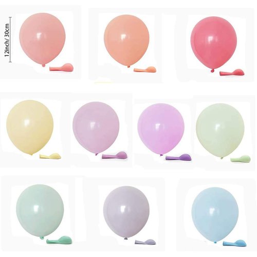 Zesliwy Pastel Colorful Latex Party Balloons，120 Pack 12 Inches Macaron Assorted Rainbow Balloons for Birthday Baby Shower Party Decoration…