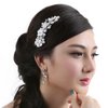 SAMKY Handmade Flower Crystal Pearl Bridal Hair Comb FC048