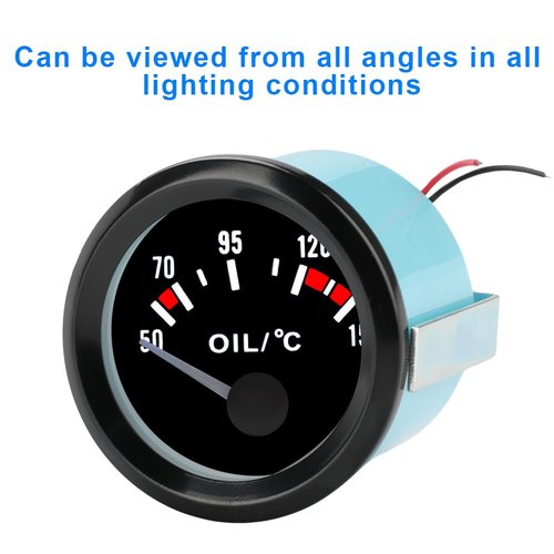 Jovbex Oil Temp Gauge Meter Temperature Kit 50-150℃ Digital LED Display DC12V for Car Truck Boat Marine Ship Vehicle Automotive 2" 52mm