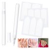 Dunzoom French Manicure Kit Include 2 Pcs French Manicure Pen 0.12 Ounce White Tip Pen 111 Count French Tip Nail Stickers French Manicure Strips French Tip Tool for Women DIY Pedicure Nails Kit