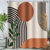 ChloropLastid Boho Shower Curtain for Bathroom Mid Century Modern Bohemian Abstract Geometric Fabric Waterproof Bathroom Shower Curtains Set 72x72 Inch