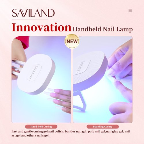 SAVILAND U V Light for Nails - 36W Portable Handheld Mini U V LED Nail Lamp for Gel Nails Curing All Soak-Off U V Folding Stand Nail Dryer Easy to Use for Nail Art Tool for Home DIY Salon