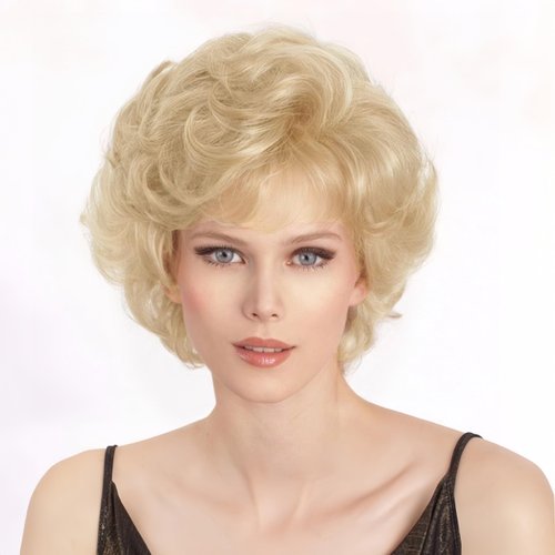 Salaibs Short Blonde Curly Wigs for Women Fluffy Natural Looking Synthetic Cosplay Daily Hair Wig