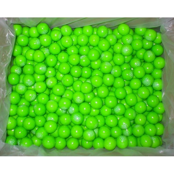 200 Green Apple Gumballs 23mm/aprx 1 Inch Dubble Bubble Concord Confections