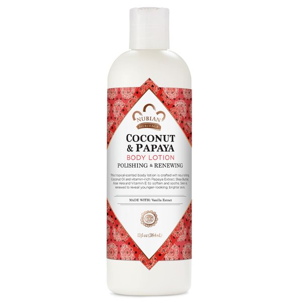 Nubian Heritage Body Lotion, Coconut & Papaya 2 Packs of 13 fl. Oz