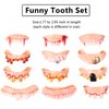 Boao 24 Pieces Prank Fake Teeth Vampire Teeth Halloween Gnarly Teeth Gag Teeth Ugly Teeth Joke Teeth Denture Funny Teeth Costume for Birthday Surprise Toy Halloween Party Favors