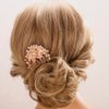 Aimimier Flower Crystal French Hair Comb Luxury Rhinestone Gem Side Combs Long Teeth Hair Pins Bridal Hair Accessories for Women Girls(Champagne)