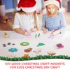 Blueweenly 84 Pcs DIY Wood Christmas Craft Magnets Set for Kids Christmas Day Craft Christmas Wooden Ornaments Unfinished Wood Slices in 9 Styles Wooden Ornaments to Paint Christmas Crafts for Kids