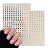 Letter Nail Stickers Holographic Number Nail Art Stickers 3D Self-Adhesive Black White Number Nail Decals Gold Silver English Character Nail Designs Supplies for Women DIY Nail Decoration 8 Sheets