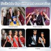 Saintrygo Prince and Princess Crowns Prom Court Sashes Prom Party Favors 80s Prom Tiara Shiny Satin Cosplay for Graduation (Elegant Style)