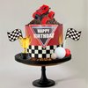 20 PCS Truck Cake Toppers Truck Cake Decorations Hot Red Ball Race Car Flame Blaze Wheel Cake Toppers For Kid Boy Truck Themed Racing Car Party Decorations Supplies (Truck 1)