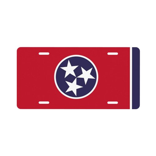 Puibun License Plates Tennessee State Flag Decorative License Plates,Vanity Tag,Metal Car Plate,Aluminum Novelty License Plate for Men/Women/Boy/Girls Car,6 X 12 Inc