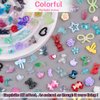 Sinyanail 9 Colors 3D Resin Nail Charms Butterfly Bear Rose Flower Bow Snake Rabbit Animal Shaped Hollow Star Heart Pearls Jewelry for Nail Art Design DIY Crafts Accessories(9 Charms)