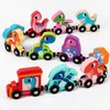 soehso Toddler Toys 11 Magnetic Wooden Train Set for Toddlers Dinosaur Train Montessori Toys for Toddlers, Preschool Learning & Fun and Activities for Kids