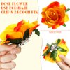 Outus 15 Pieces Flower Hair Clips Rose Flower Hairpin Clip Mexican Flower Pin Flower Brooch for Wedding Halloween, Medium(Stylish Colors)