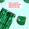 Lucleag 6Pcs Christmas Foil Fringe Curtains, 3.3X6.6Ft Christmas Fringe Curtain Backdrop, Red Green Silver Metallic Tinsel Foil Fringe Streamers Curtains Background for Christmas Party Supplies
