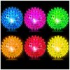 Bouncy Light Up Ball for Kids - LED Flashing Spiky Sensory Stress Balls for Toddlers 1-3 2.55inch Fidget Sensory Toys Glow in The Dark for Party Favors Student Gifts School Rewards