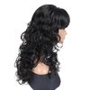 GNIMEGIL 22 Inch Long Black Curly Wigs Premium Synthetic Hair Full Wig with Bangs High Temperature Fiber Natural Wigs for Women Ideal for Dress Up Costumes Party and Daily Wear