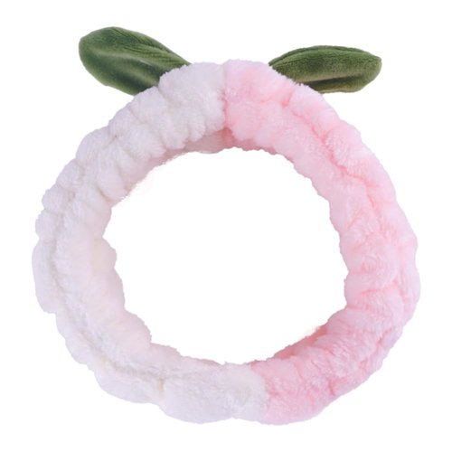 Hofar Cute Grass Face Wash Headband Hairband with Two Color Coral Fleece Cartoon Cute Creative Hair Accessories