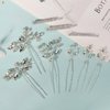 Yandino 9 Pieces wedding hair accessories Bride Wedding Pearl Hair Pins Flower Hair Piece Rhinestone Bridal Hair Accessories for Women