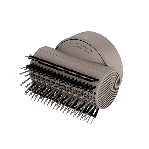 Shark XSKHD1SB IQ Styling Brush, Auto Preset Attachment for HyperAIR Blow Dryers, Rotatable Hot Brush, Styling Tools, For Straight, Wavy, Curly, and Coily Hair, Straight and Shiny Blowout, Stone